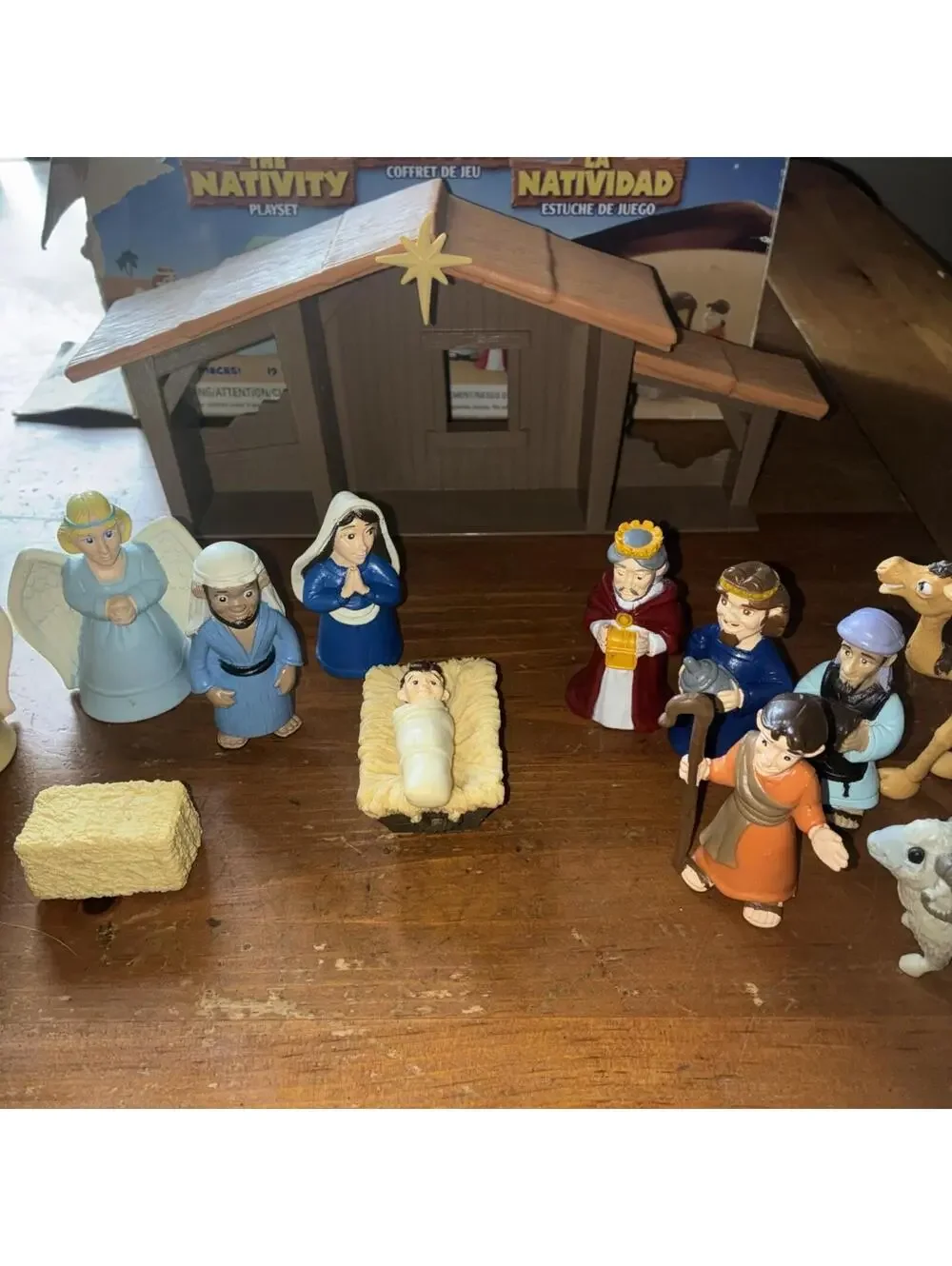 BIBLE TOYS NATIVITY PLAYSET 17 PIECE PREOWNED 2013 MISSING DONKEY & Palm Tree